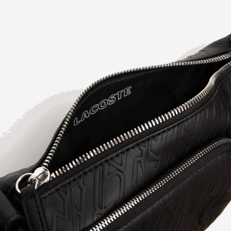 Lacoste schoudertas met logoprint - klein 0828H1964 zwart 000 vrouwen