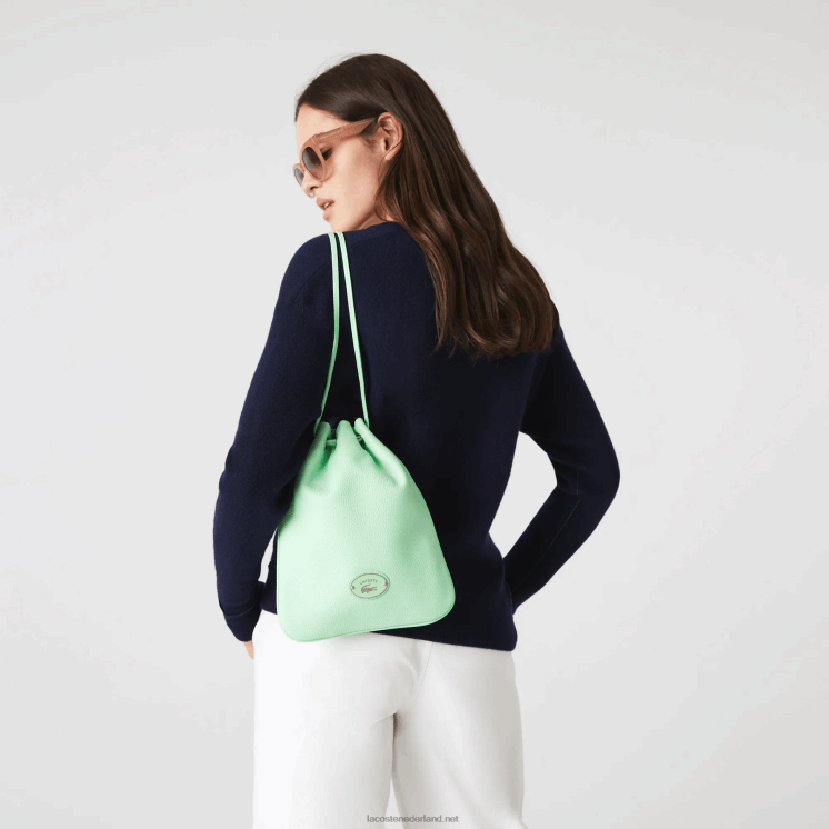 Lacoste schoudertas van verticaal generfd leer 0828H2874 as k93 vrouwen