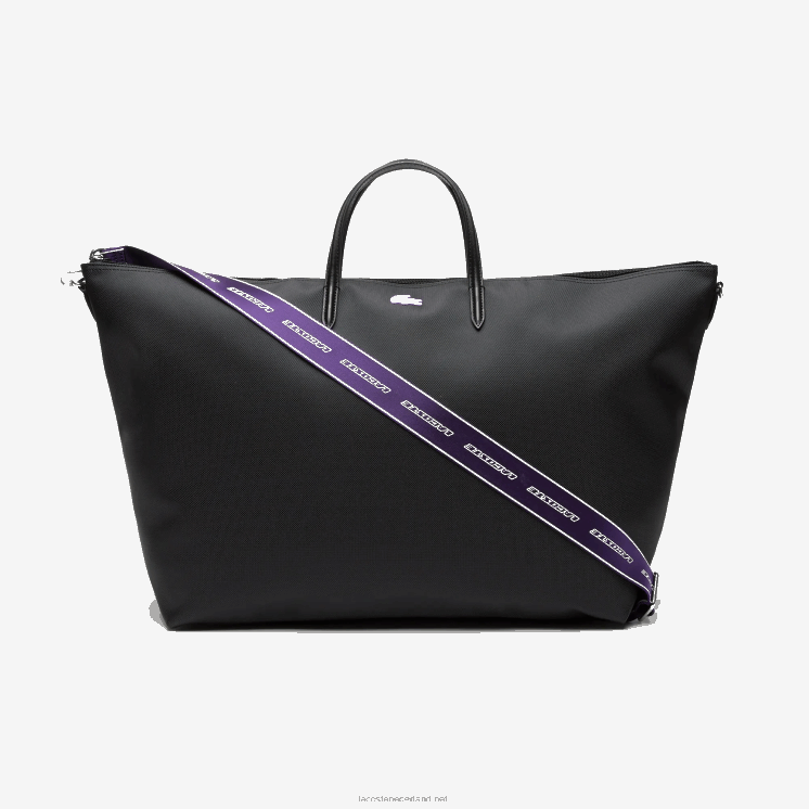 Lacoste weekendtas met contrasterende schouderband 0828H2823 zwarte samui k48 vrouwen
