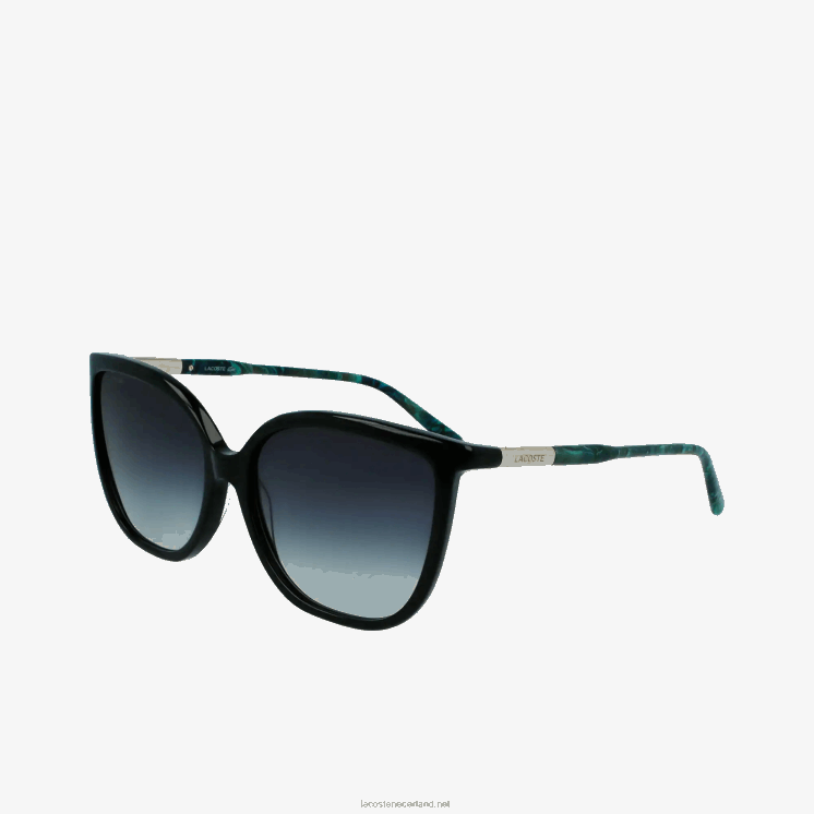 Lacoste buisvormige tempel vlinder acetaat zonnebril 0828H2906 matzwart 001 vrouwen