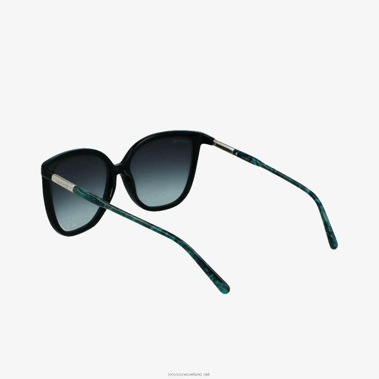 Lacoste buisvormige tempel vlinder acetaat zonnebril 0828H2906 matzwart 001 vrouwen