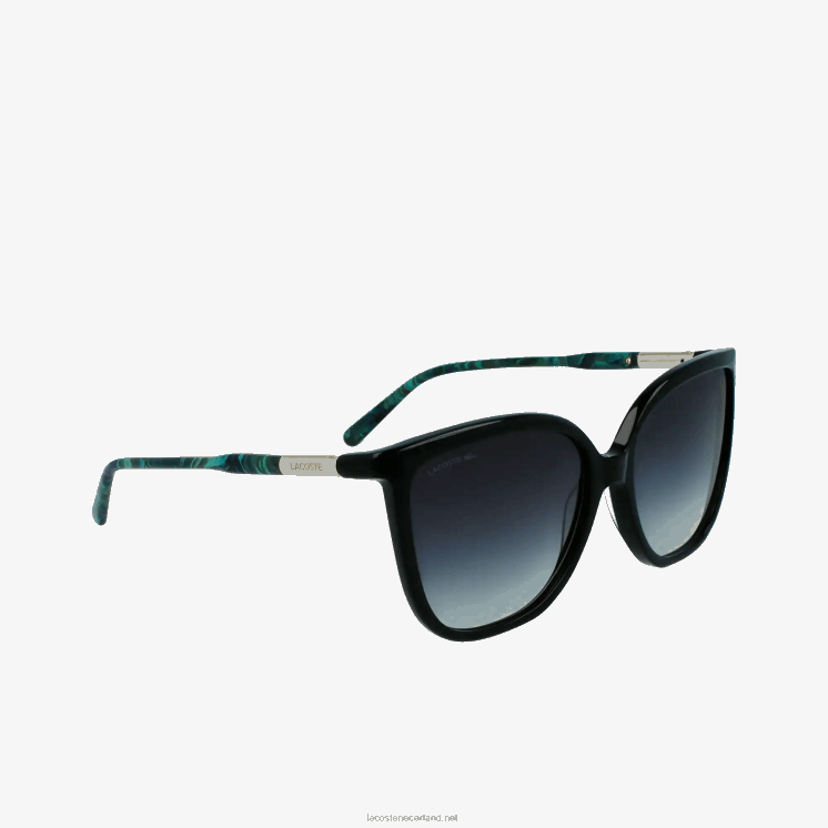 Lacoste buisvormige tempel vlinder acetaat zonnebril 0828H2906 matzwart 001 vrouwen
