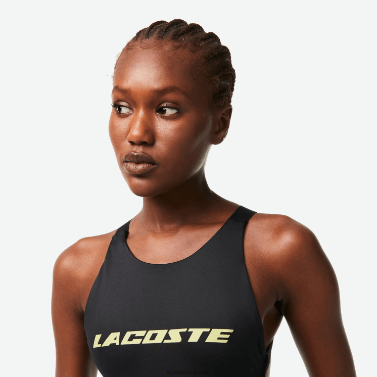 Lacoste badpak uit gerecycled polyester uit één stuk 0828H2459 zwart 031 vrouwen