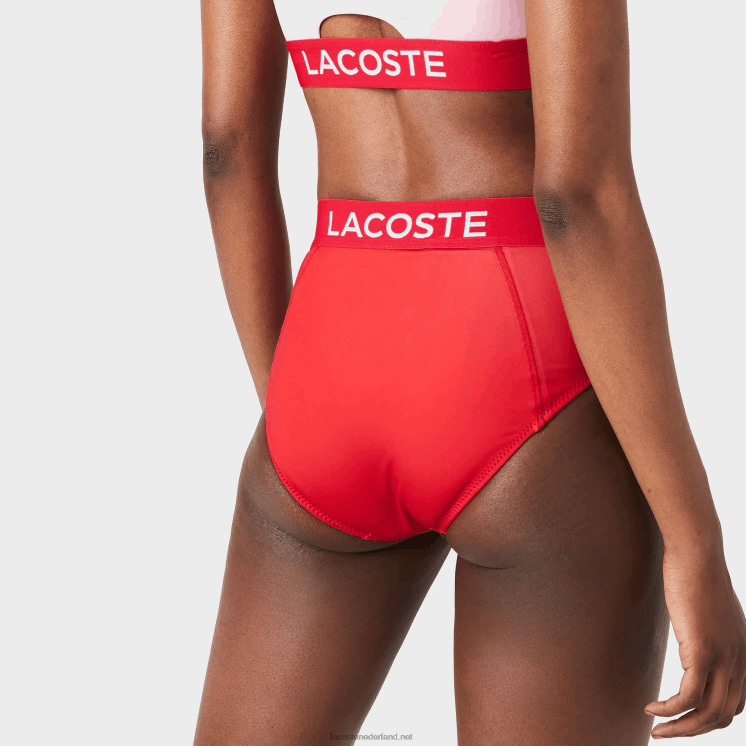 Lacoste bedrukt bikinibroekje 0828H2662 rood blauw pwy vrouwen