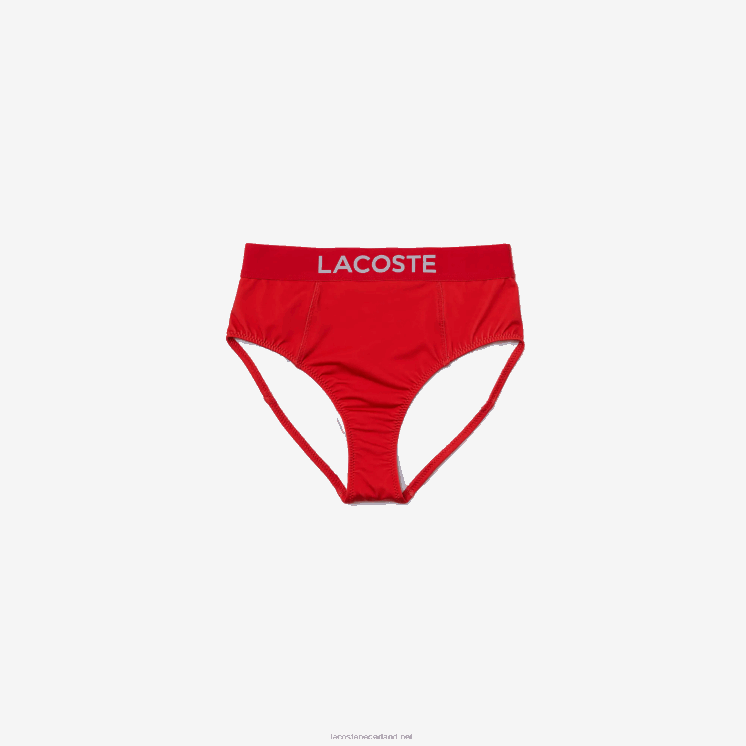 Lacoste bedrukt bikinibroekje 0828H2662 rood blauw pwy vrouwen