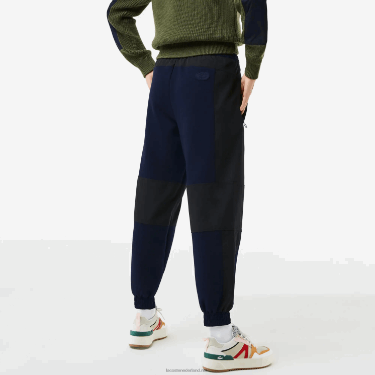Lacoste badge colorblock trainingsbroek 0828H2552 marineblauw zwart r8p vrouwen