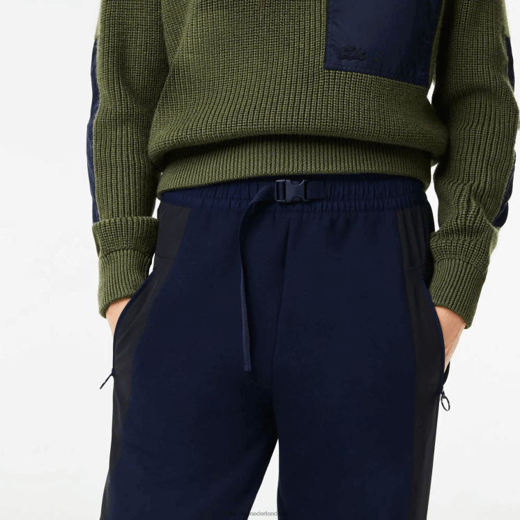 Lacoste badge colorblock trainingsbroek 0828H2552 marineblauw zwart r8p vrouwen