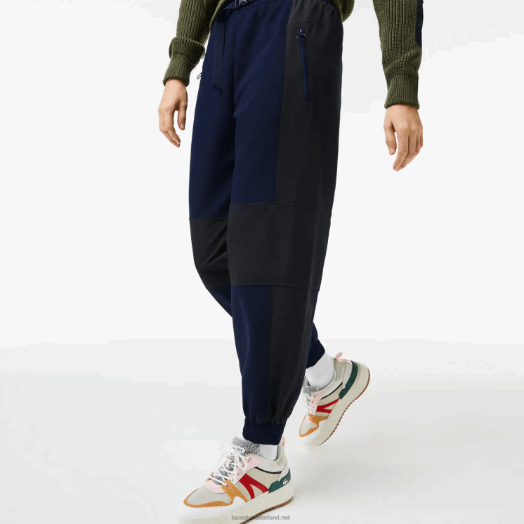 Lacoste badge colorblock trainingsbroek 0828H2552 marineblauw zwart r8p vrouwen