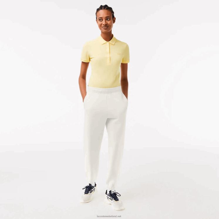 Lacoste joggingbroek van gemengd katoen 0828H2551 wit 70v vrouwen