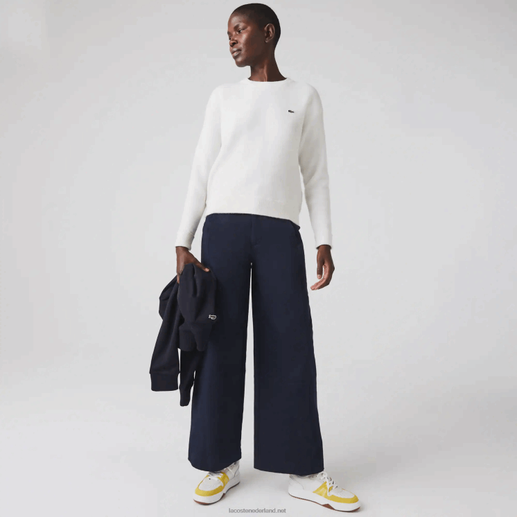 Lacoste katoenen gabardine broek 0828H2652 marineblauw 166 vrouwen