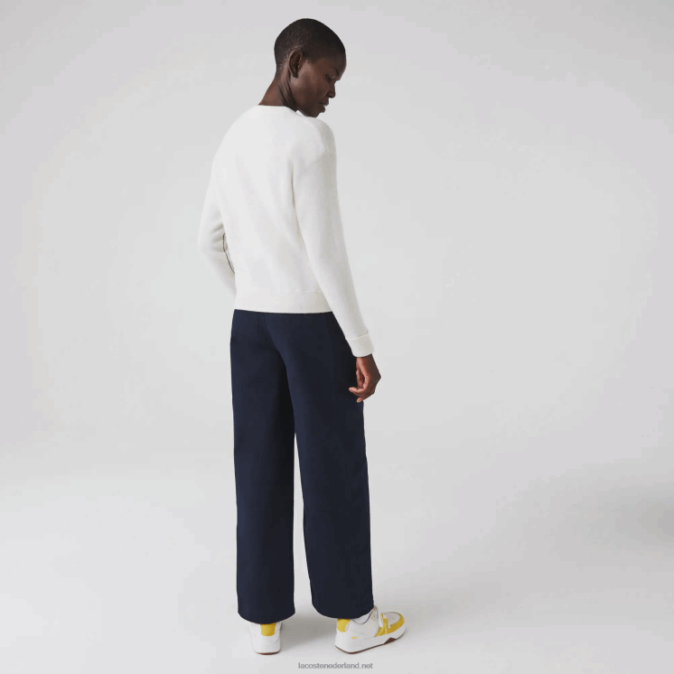 Lacoste katoenen gabardine broek 0828H2652 marineblauw 166 vrouwen