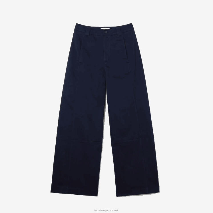 Lacoste katoenen gabardine broek 0828H2652 marineblauw 166 vrouwen