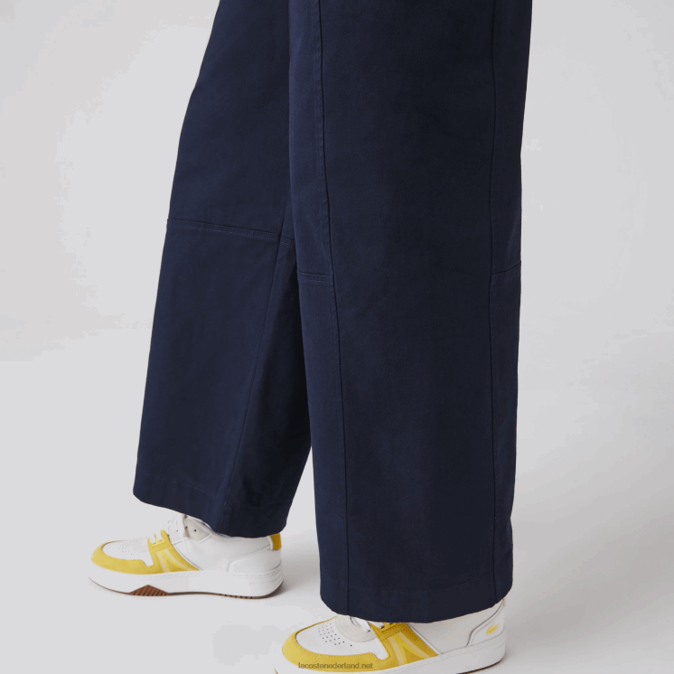Lacoste katoenen gabardine broek 0828H2652 marineblauw 166 vrouwen