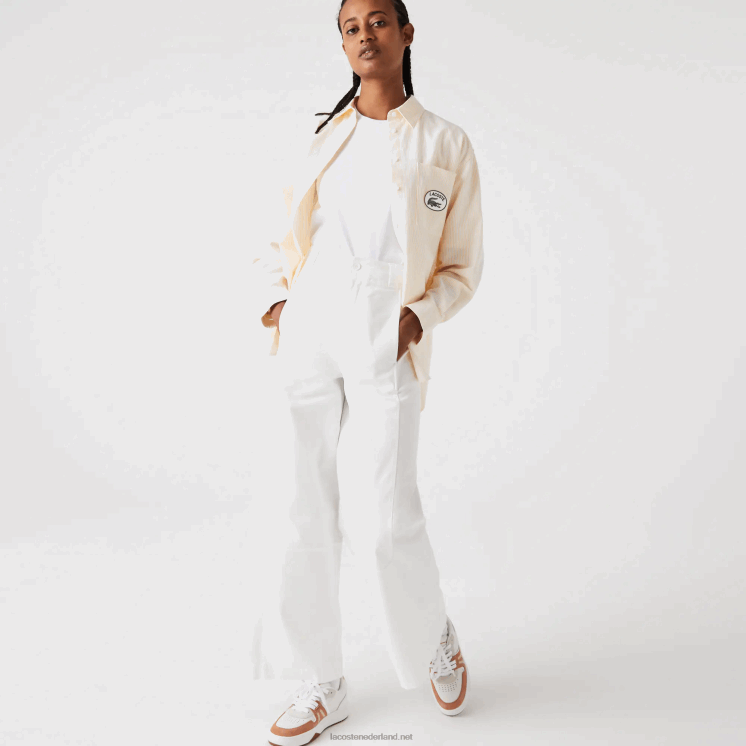 Lacoste katoenen gabardine broek 0828H2653 wit 70v vrouwen