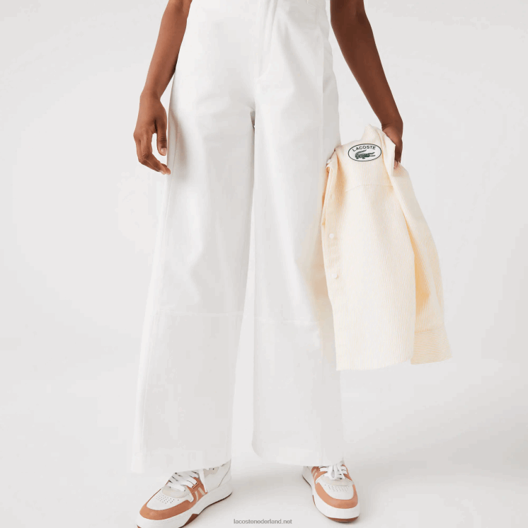 Lacoste katoenen gabardine broek 0828H2653 wit 70v vrouwen