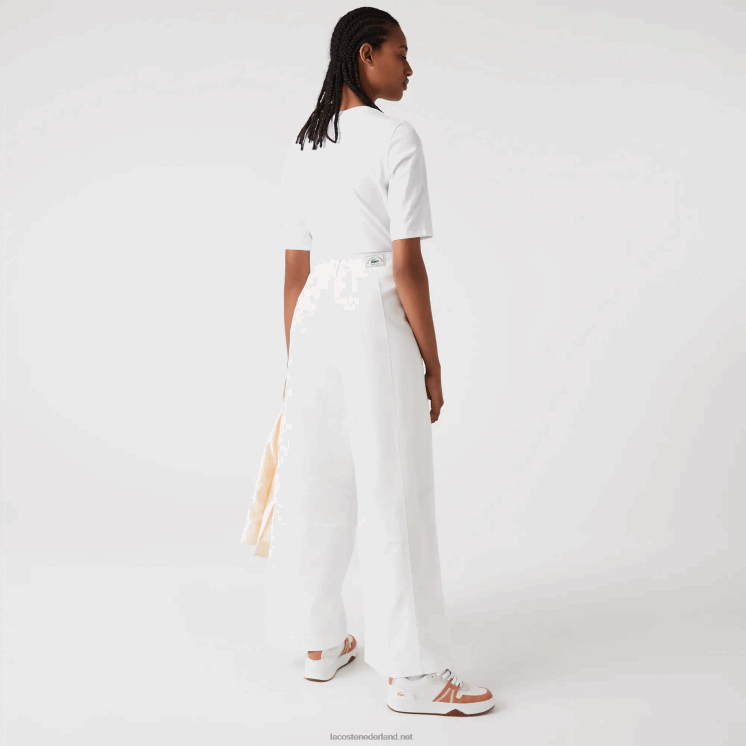 Lacoste katoenen gabardine broek 0828H2653 wit 70v vrouwen