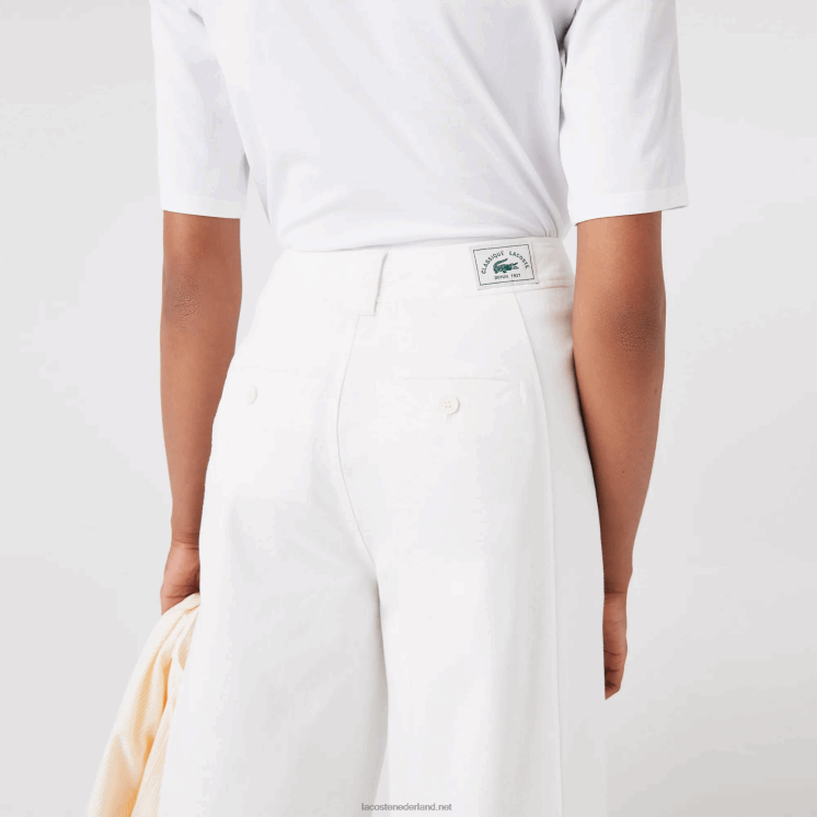 Lacoste katoenen gabardine broek 0828H2653 wit 70v vrouwen