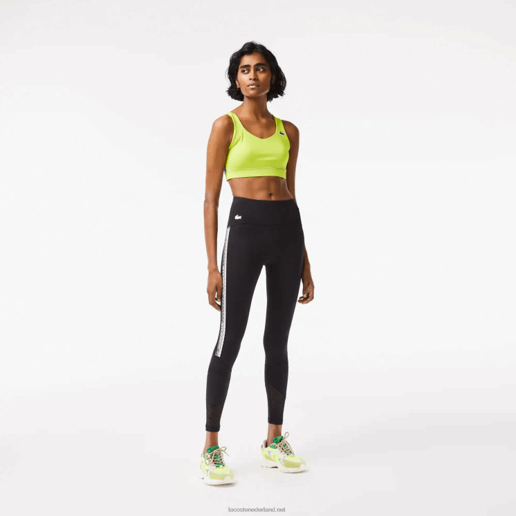 Lacoste legging met sportlogostreep 0828H2402 zwart 8vm vrouwen