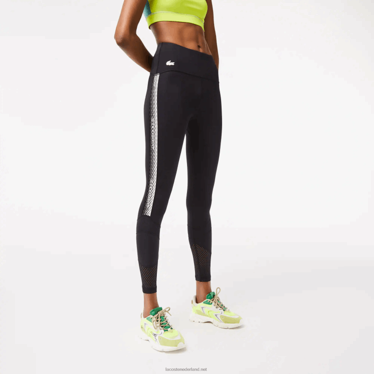 Lacoste legging met sportlogostreep 0828H2402 zwart 8vm vrouwen