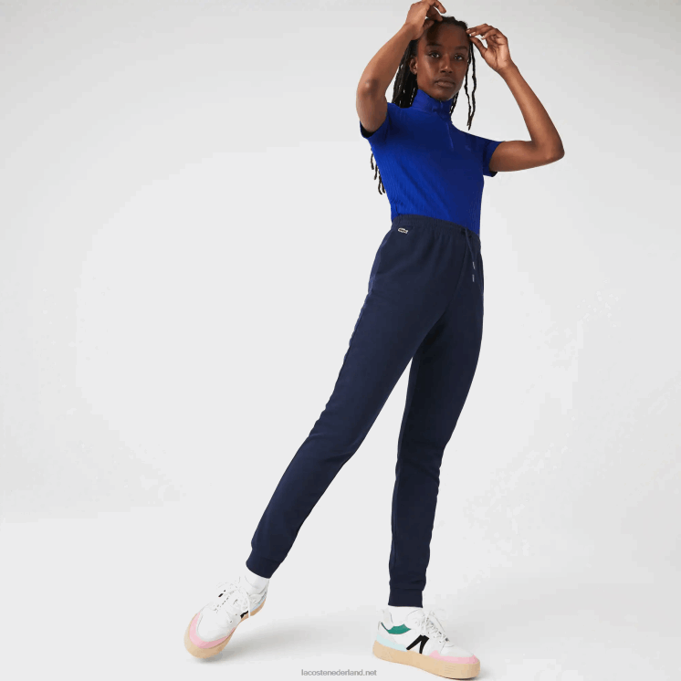 Lacoste lichtgewicht fleece joggingbroek 0828H2593 marineblauw 166 vrouwen