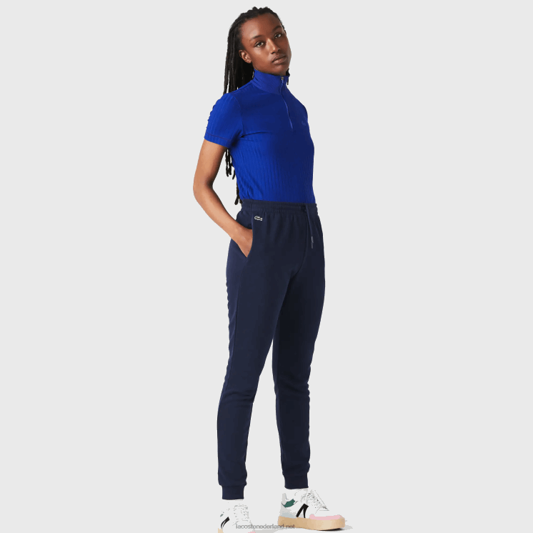 Lacoste lichtgewicht fleece joggingbroek 0828H2593 marineblauw 166 vrouwen