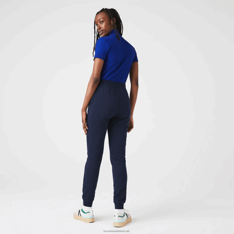 Lacoste lichtgewicht fleece joggingbroek 0828H2593 marineblauw 166 vrouwen