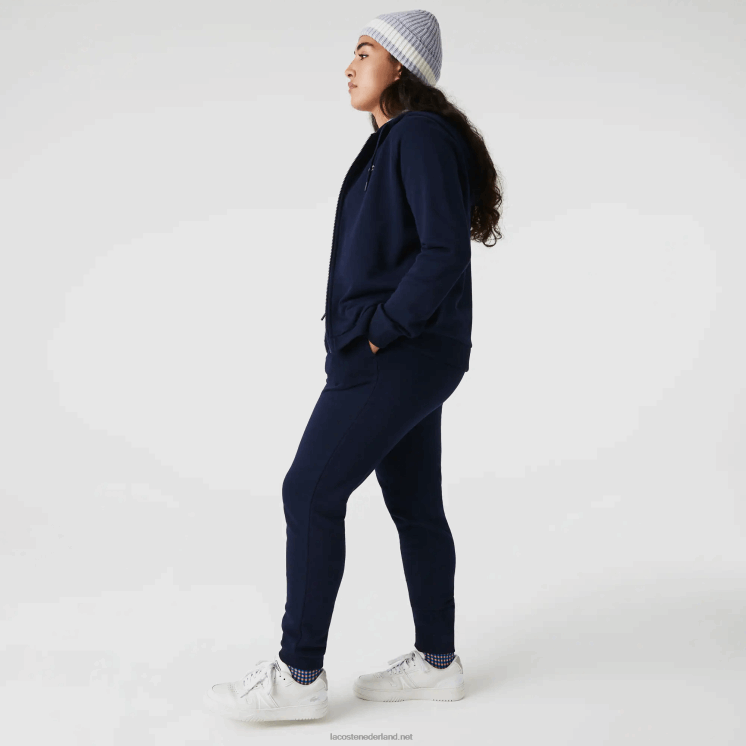 Lacoste lichtgewicht fleece joggingbroek 0828H2593 marineblauw 166 vrouwen