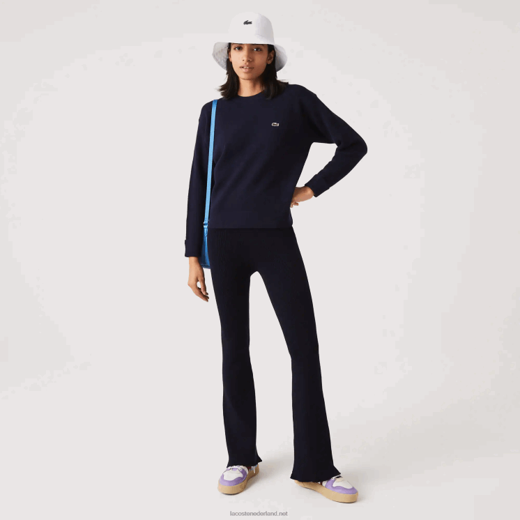 Lacoste naadloos geribbelde gebreide legging 0828H2561 marineblauw 166 vrouwen