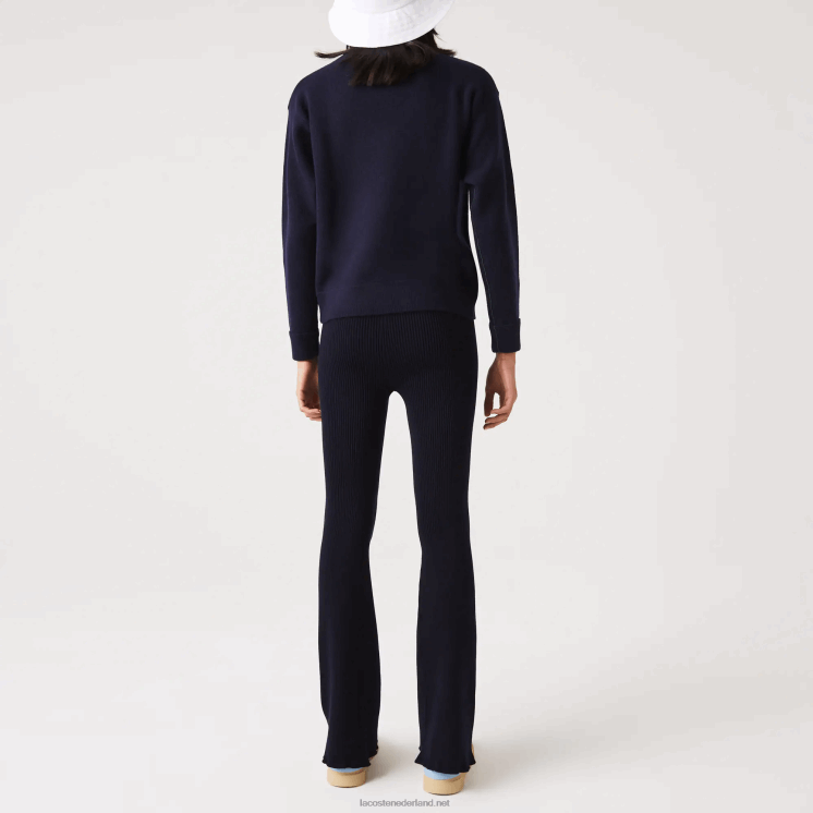 Lacoste naadloos geribbelde gebreide legging 0828H2561 marineblauw 166 vrouwen