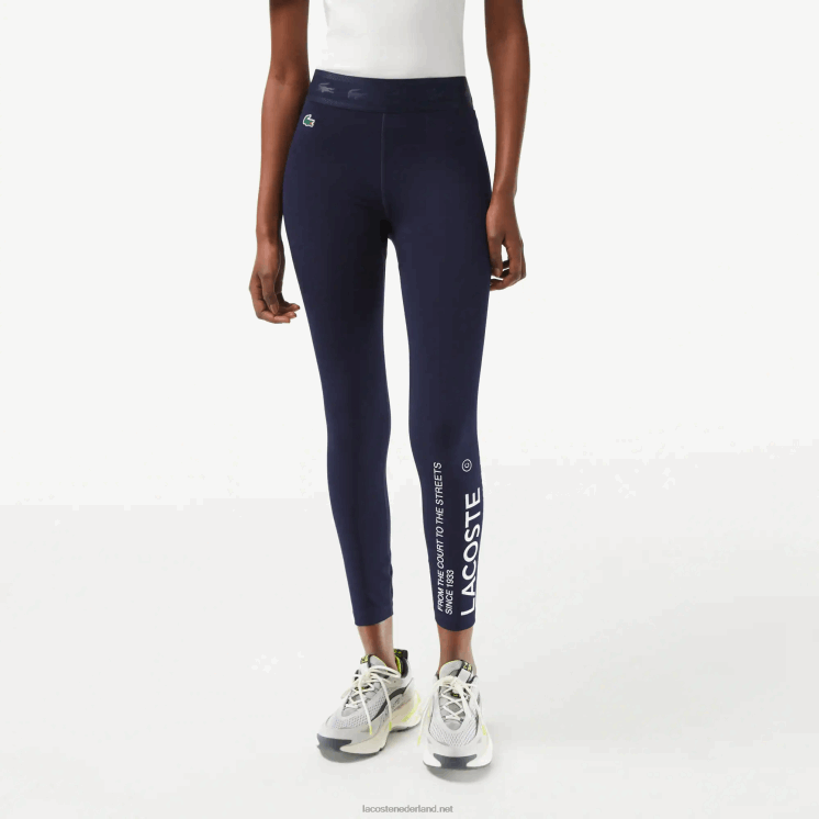 Lacoste sportieve 7/8-legging van gerecycled polyester 0828H2408 marineblauw 166 vrouwen
