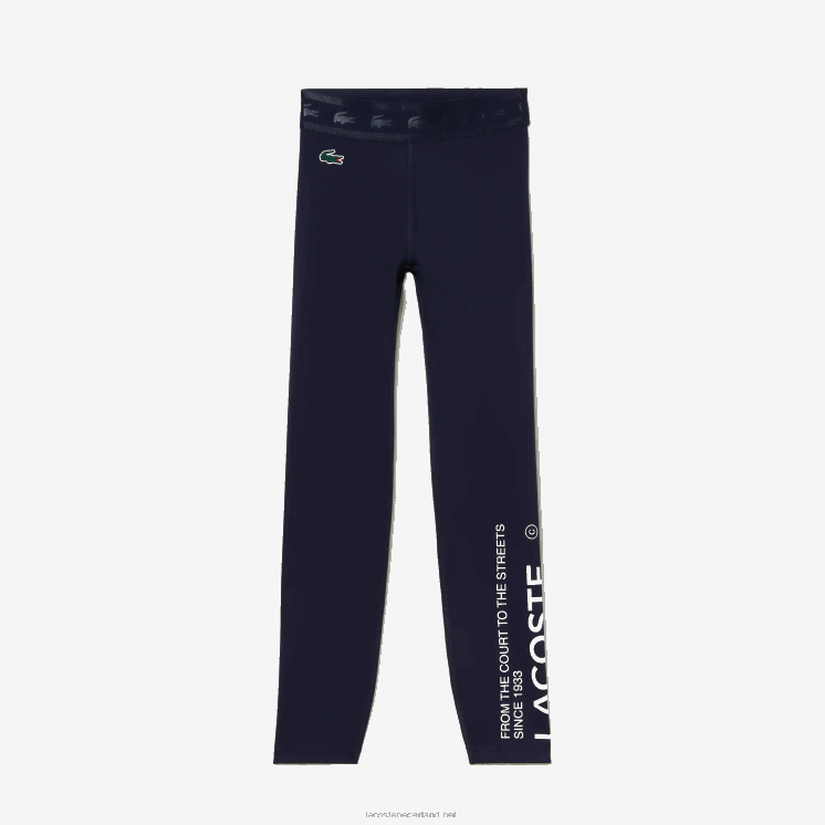 Lacoste sportieve 7/8-legging van gerecycled polyester 0828H2408 marineblauw 166 vrouwen