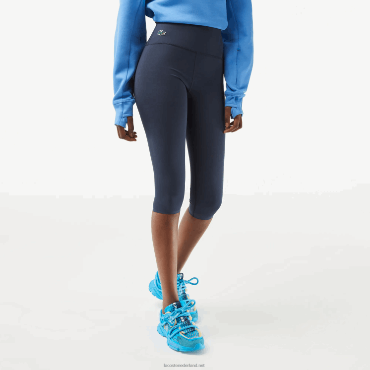 Lacoste sportieve effen cropped legging 0828H2425 blauwe kxe vrouwen