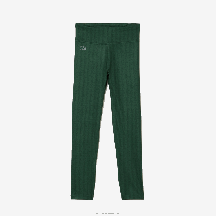 Lacoste sportieve legging met all-over print en hoge taille 0828H2573 groen d1r vrouwen