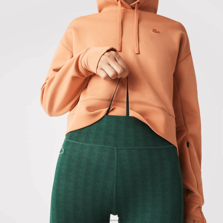 Lacoste sportieve legging met all-over print en hoge taille 0828H2573 groen d1r vrouwen