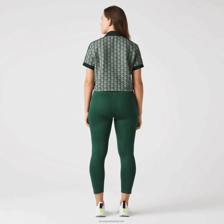 Lacoste sportieve legging met all-over print en hoge taille 0828H2573 groen d1r vrouwen