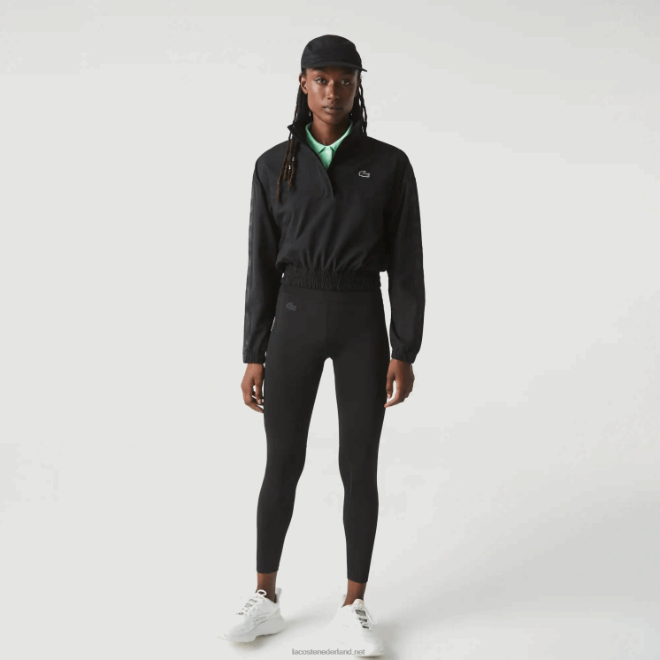 Lacoste sportieve legging met kleurvlakken en gebreid effect 0828H2531 zwart 8vm vrouwen