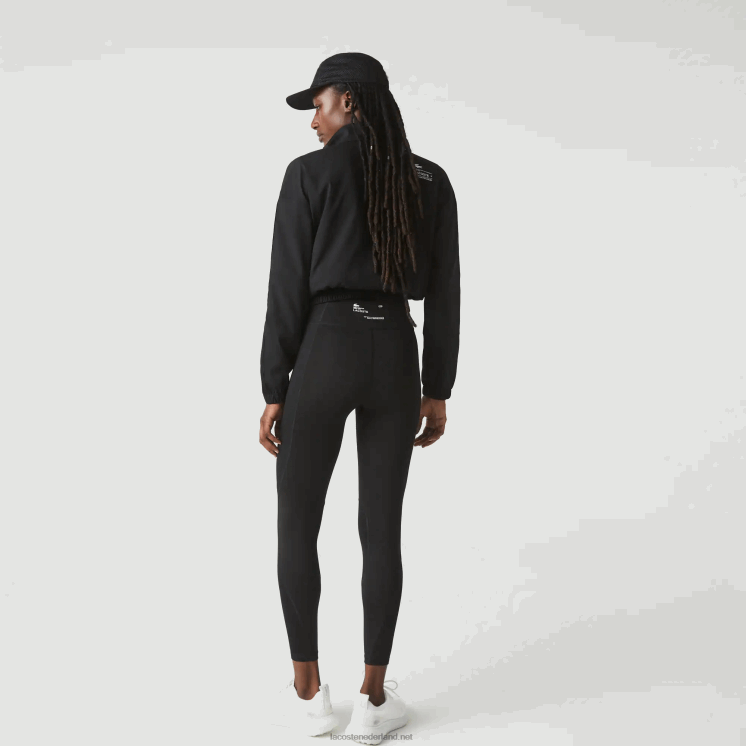 Lacoste sportieve legging met kleurvlakken en gebreid effect 0828H2531 zwart 8vm vrouwen