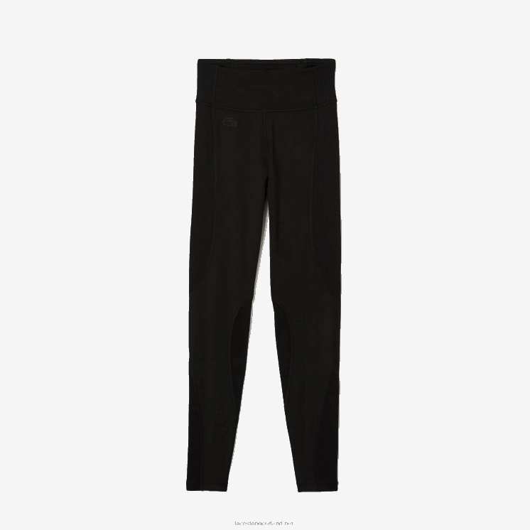 Lacoste sportieve legging met kleurvlakken en gebreid effect 0828H2531 zwart 8vm vrouwen
