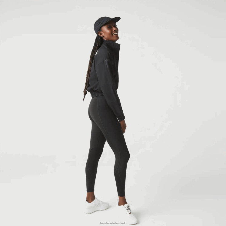 Lacoste sportieve legging met kleurvlakken en gebreid effect 0828H2531 zwart 8vm vrouwen