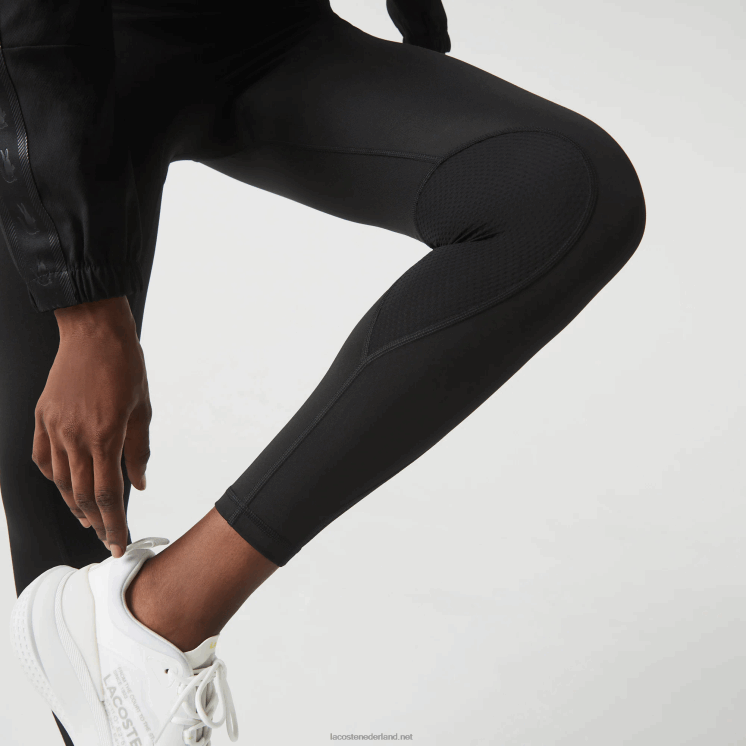 Lacoste sportieve legging met kleurvlakken en gebreid effect 0828H2531 zwart 8vm vrouwen