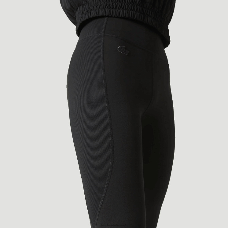 Lacoste sportieve legging met kleurvlakken en gebreid effect 0828H2531 zwart 8vm vrouwen