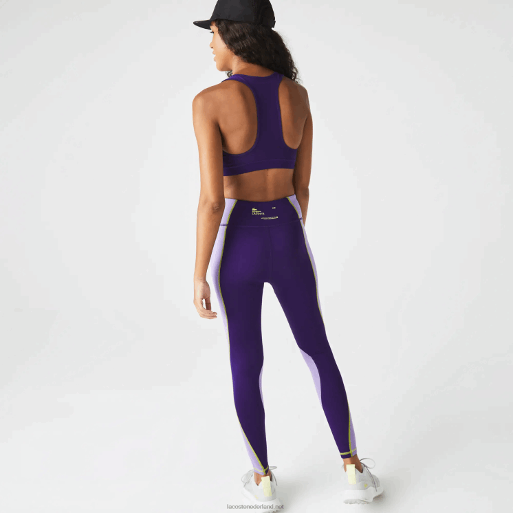 Lacoste sportieve legging met kleurvlakken en gebreid effect 0828H2533 paars 50w vrouwen