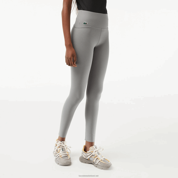 Lacoste sportieve legging van gerecycled polyester 0828H2400 grijze knik erf vrouwen