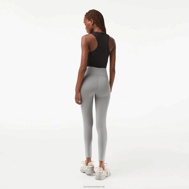 Lacoste sportieve legging van gerecycled polyester 0828H2400 grijze knik erf vrouwen