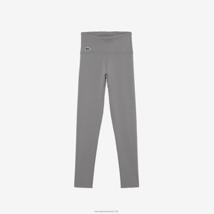 Lacoste sportieve legging van gerecycled polyester 0828H2400 grijze knik erf vrouwen