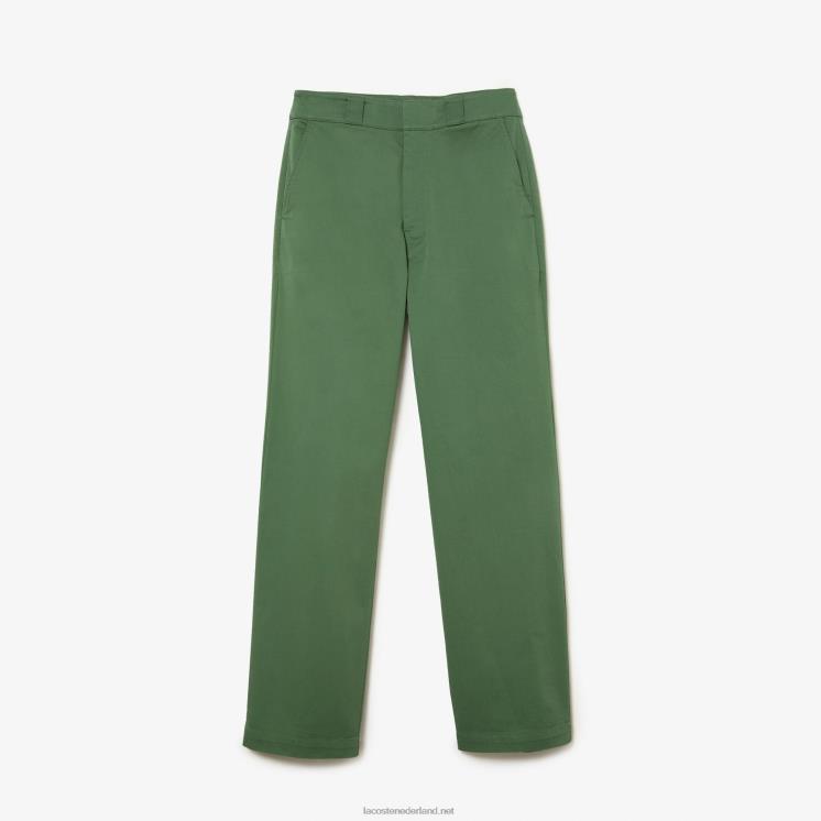Lacoste stretch gabardine broek 0828H2457 kaki groen kx5 vrouwen