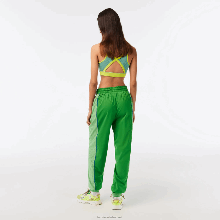Lacoste trainingsbroek met geperforeerd effect 0828H2426 groen dbf vrouwen