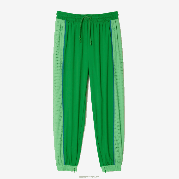 Lacoste trainingsbroek met geperforeerd effect 0828H2426 groen dbf vrouwen