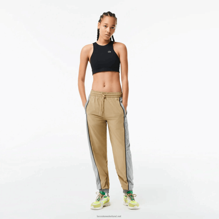 Lacoste trainingsbroek met geperforeerd effect 0828H2427 beige grijs 7je vrouwen
