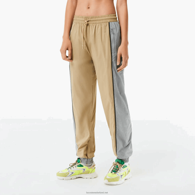 Lacoste trainingsbroek met geperforeerd effect 0828H2427 beige grijs 7je vrouwen